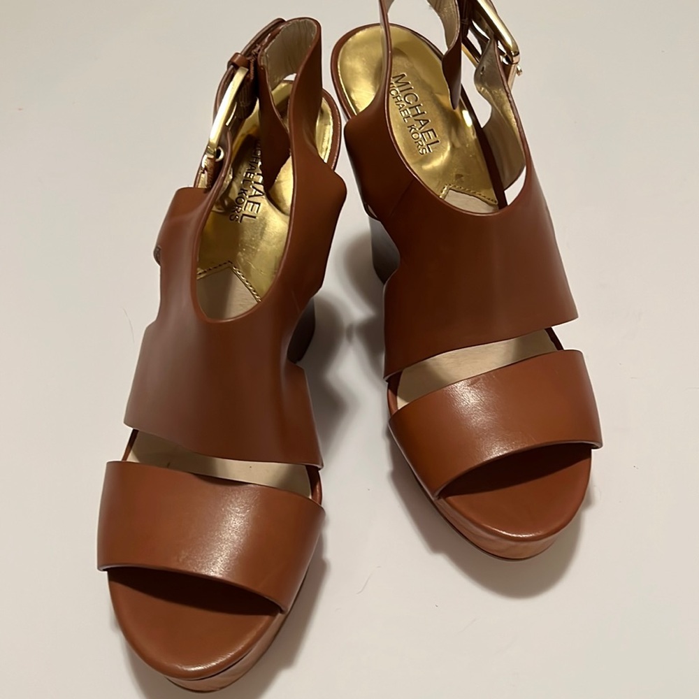 Michael Kors Wedge Sandals in Brown size 10